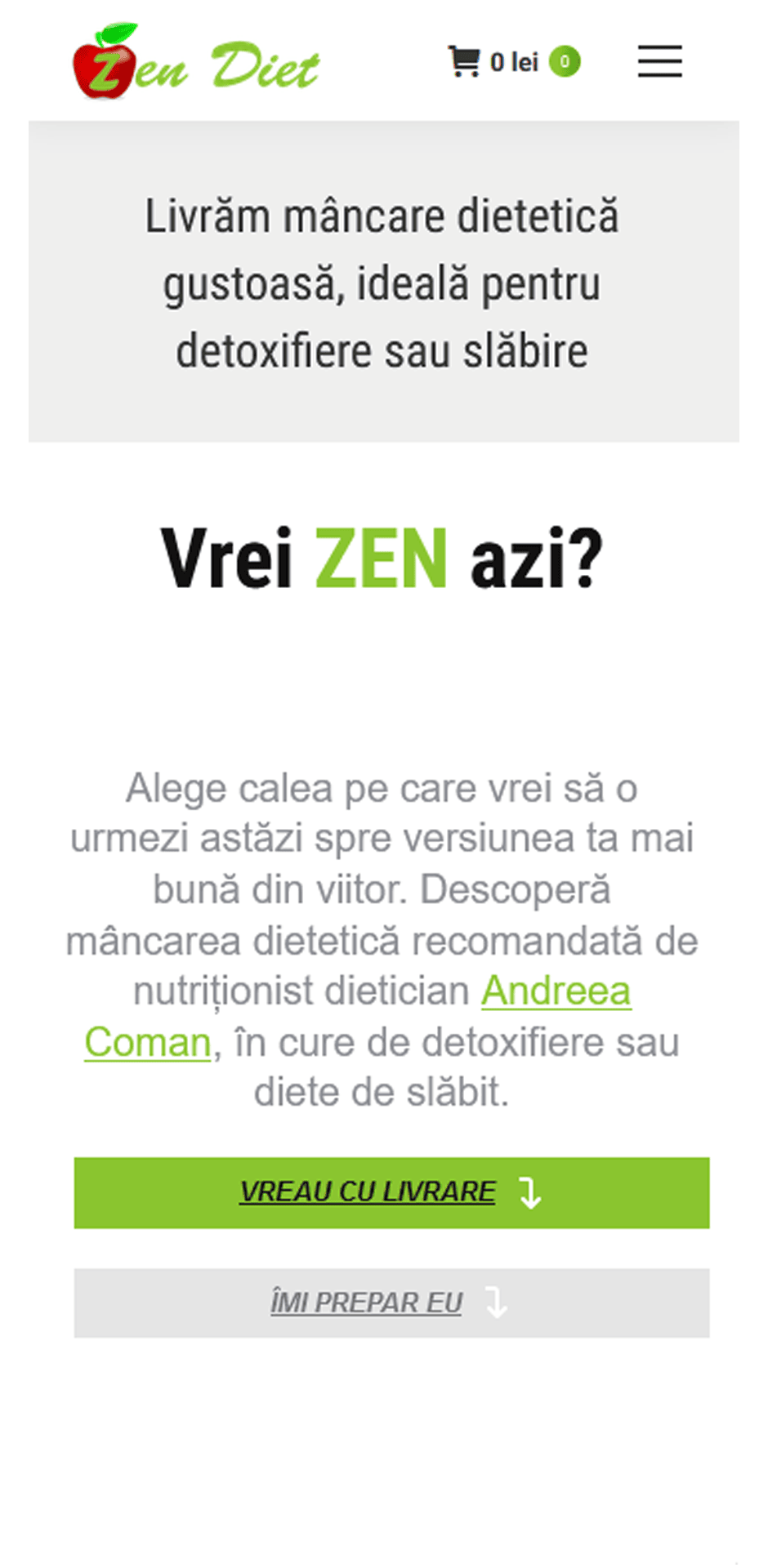 ZenDiet - Cure si Diete gata preparate cu livrare la domiciliu